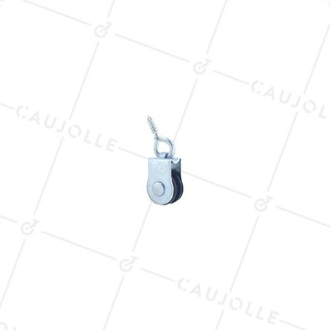 POLEA DE PITÓN SIMPLE, 20 MM DE DIÁMETRO, CARGA DE 10 KG PARA CABLE DE 4 MM • Caujolle