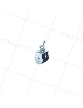 POLEA DE PITÓN CON DOBLE RODILLO, 20 MM DE DIÁMETRO, CARGA DE 10 KG, EJE DE 8 MM PARA CABLE DE 4 MM • Caujolle