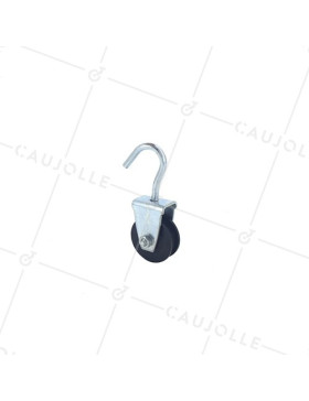 POLEA CON GANCHO Y DIÁMETRO DE 30 MM, CARGA DE 25 KG, PARA CABLE DE 6 MM • Caujolle