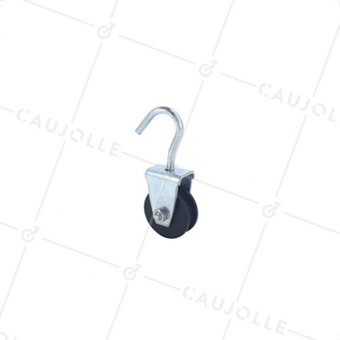 POLEA CON GANCHO Y DIÁMETRO DE 30 MM, CARGA DE 25 KG, PARA CABLE DE 6 MM • Caujolle