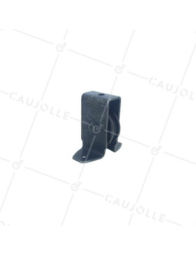 Polea negra con patas, diámetro 40 mm, carga 60 kg para cable de 8 mm. • Caujolle