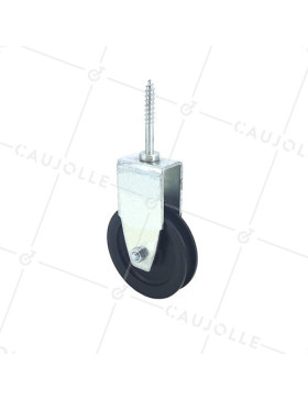 POLEA CON TIRAFONDO Y DIÁMETRO DE 60 MM, CARGA DE 60 KG, PARA CABLE DE 8 MM • Caujolle