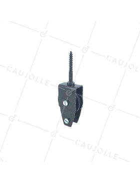 POLEA NEGRA CON TIRAFONDO Y DIÁMETRO DE 40 MM, CARGA DE 60 KG, PARA CABLE DE 8 MM • Caujolle