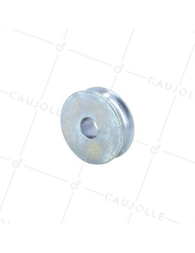 POLEA ÚNICA CON DIÁMETRO DE 50 MM, CARGA DE 80 KG, EJE DE 15 MM PARA CABLE DE 11 MM • Caujolle
