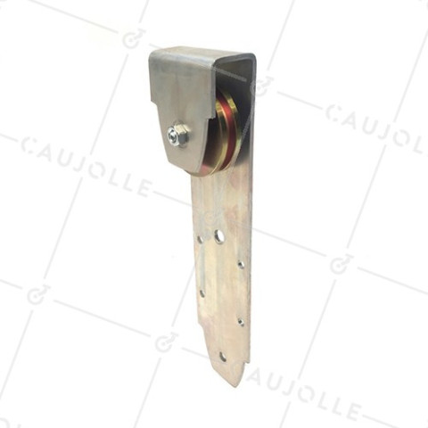 MONTURA PARA PORTAL SUSPENDIDO CON CANAL CUADRADO DIÁMETRO DE 80 MM PARA RAÍL DE 10 MM CARGA 300 KG • Caujolle