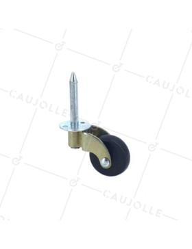 RUEDA PARA MUEBLES DIÁMETRO DE 30 MM, CAPACIDAD DE CARGA DE 20 KG, FIJACIÓN CON MARTILLO EN ORIFICIO DE 6 MM • Caujolle
