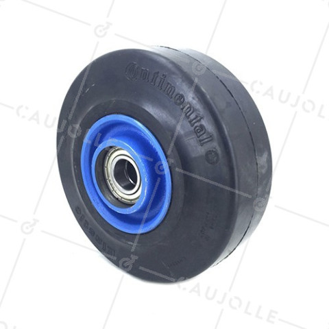 RUEDA DE HIERRO FUNDIDO Y CAUCHO FLEXIBLE, DIÁMETRO DE 200 MM, CARGA DE 600 KG, EJE DE 25 MM DE BOLAS - S2750F200 • Caujolle