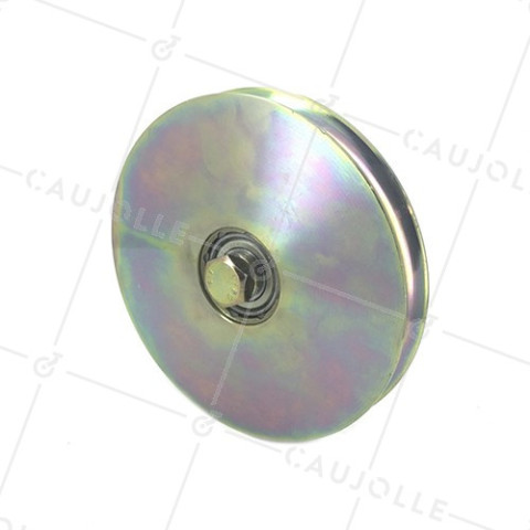 RUEDA DE PUERTA CORREDIZA CON RANURA REDONDA ESTRECHA DIÁMETRO 160 MM PARA RAIL REDONDO DE 16 MM CARGA 550 KG EJE 14 MM - GAGR160E • Caujolle