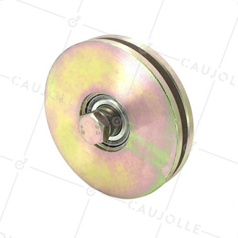 RUEDA PARA PORTAL ESTRECHA CON CANAL CUADRADO DIÁMETRO 120 MM PARA UN RAÍL CUADRADO DE 8 MM CARGA 400 KG EJE 14 MM - GAGC120E • Caujolle