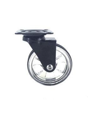 RUEDA DE DISEÑO TRANSPARENTE NEGRA CON UN DIÁMETRO DE 75 MM CARGA 50 KG - CRYSTAL V75P
