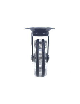 RUEDA DE DISEÑO TRANSPARENTE NEGRA CON UN DIÁMETRO DE 75 MM CARGA 50 KG - CRYSTAL V75P