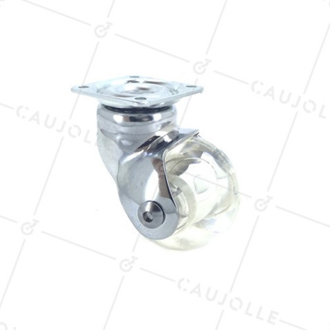 RUEDA DE DISEÑO TRANSPARENTE BOLA CON UN DIÁMETRO DE 50 MM CARGA 40 KG - CRYSTAL CHUNKY50P • Caujolle