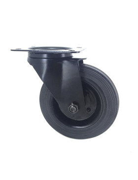 RUEDA DE DISEÑO INDUSTRIAL NEGRA DE CAUCHO CON UN DIÁMETRO DE 160 MM CARGA 150 KG - S72C 160NOIRE