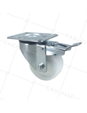 RUEDA DE MANUTENCIÓN CON FRENO DE POLIPROPILENO CON UN DIÁMETRO DE 80 MM CARGA 100 KG - S2P80AF • Caujolle