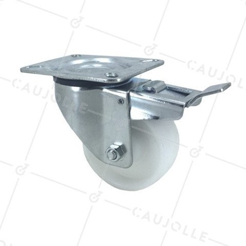 RUEDA DE MANUTENCIÓN CON FRENO DE POLIPROPILENO CON UN DIÁMETRO DE 80 MM CARGA 100 KG - S2P80AF • Caujolle