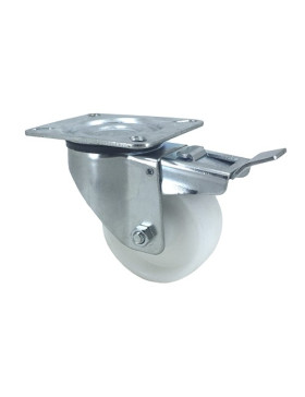 Roulette manutention à frein en polypropylène diamètre 80mm
