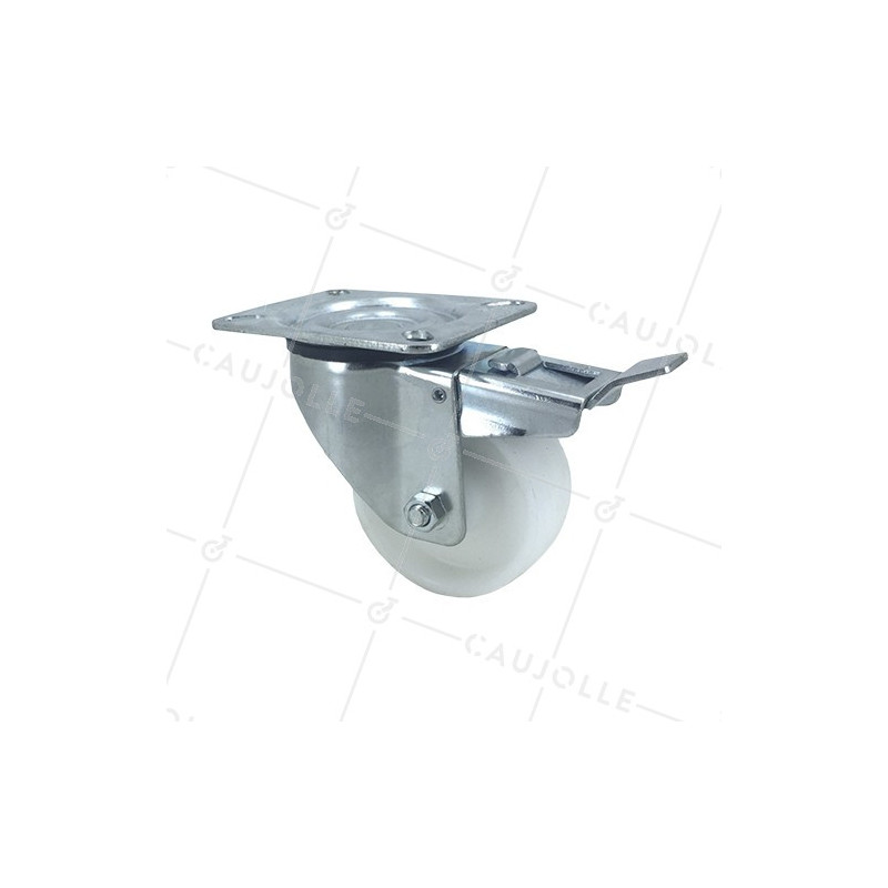 Roulette manutention à frein en polypropylène diamètre 80mm