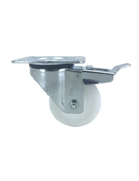 Roulette manutention à frein en polypropylène diamètre 80mm