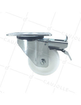Roulette manutention à frein en polypropylène diamètre 80mm