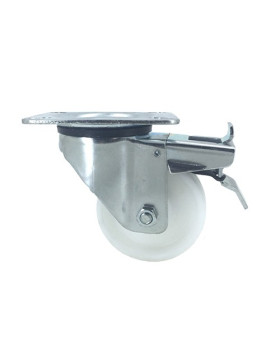 Roulette manutention à frein en polypropylène diamètre 80mm