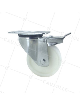Roulette manutention à frein en polypropylène diamètre 100mm