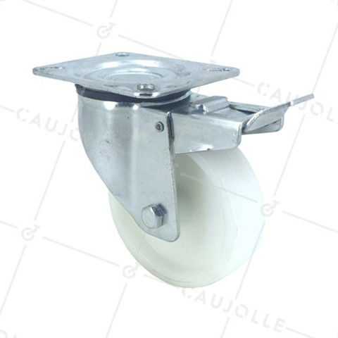 RUEDA DE MANUTENCIÓN CON FRENO DE POLIPROPILENO CON UN DIÁMETRO DE 100 MM CARGA 125 KG - S2P100AF • Caujolle