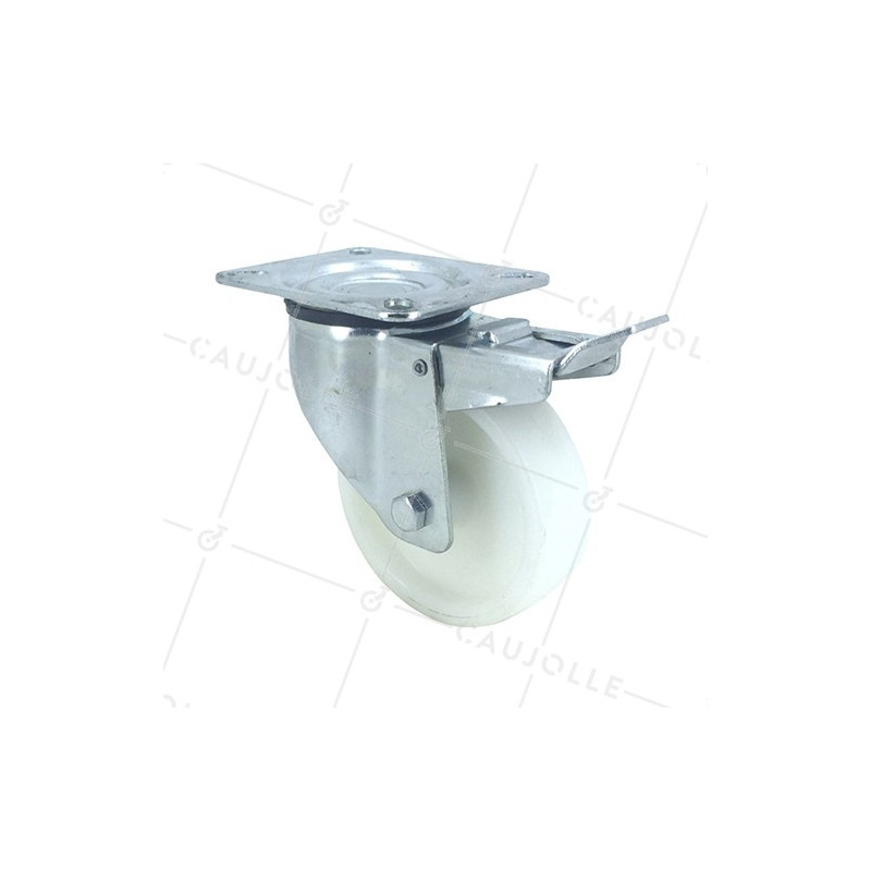 Roulette manutention à frein en polypropylène diamètre 100mm