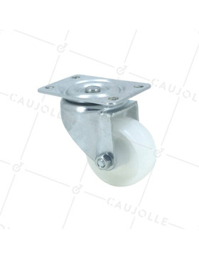 RUEDA DE MANUTENCIÓN DE NYLON CON PLACA DIÁMETRO 50 MM CARGA 35 KG - S2N50 • Caujolle
