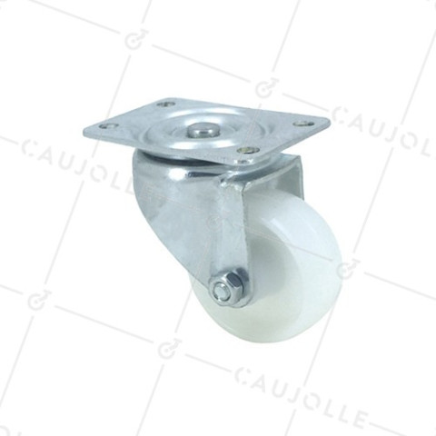RUEDA DE MANUTENCIÓN DE NYLON CON PLACA DIÁMETRO 50 MM CARGA 35 KG - S2N50 • Caujolle