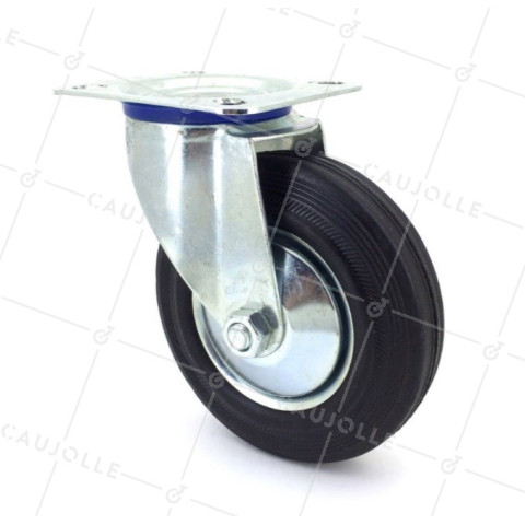 RUEDA GIRATORIA DE MANUTENCIÓN CLÁSICA CON UN DIÁMETRO DE 125 MM CARGA 100 KG - S72C 125 • Caujolle