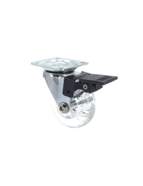 RUEDA GIRATORIA DE DISEÑO CON FRENO FLEXIBLE TRANSPARENTE CON UN DIÁMETRO DE 50 MM CARGA 40 KG - S140TR 50PAF