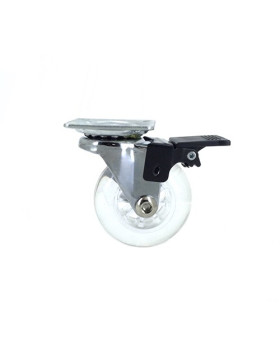RUEDA GIRATORIA DE DISEÑO CON FRENO FLEXIBLE TRANSPARENTE CON UN DIÁMETRO DE 50 MM CARGA 40 KG - S140TR 50PAF