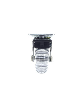 RUEDA GIRATORIA DE DISEÑO CON FRENO FLEXIBLE TRANSPARENTE CON UN DIÁMETRO DE 50 MM CARGA 40 KG - S140TR 50PAF
