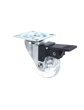 RUEDA GIRATORIA CON FRENO TRANSPARENTE DE DISEÑO CON UN DIÁMETRO DE 60 MM CARGA 50 KG - S140TR 60PAF
