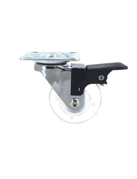 RUEDA GIRATORIA CON FRENO TRANSPARENTE DE DISEÑO CON UN DIÁMETRO DE 60 MM CARGA 50 KG - S140TR 60PAF