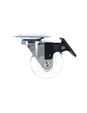 RUEDA GIRATORIA CON FRENO TRANSPARENTE DE DISEÑO CON UN DIÁMETRO DE 60 MM CARGA 50 KG - S140TR 60PAF