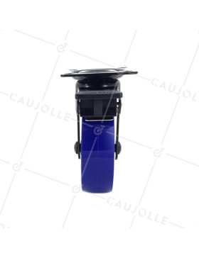 Rotante DISEÑO EN ALUMINIO CEPILLADO NEGRO Y AZUL CON FRENOS DIÁMETRO 75MM CARGA 45KG - BLACKBLUE75P