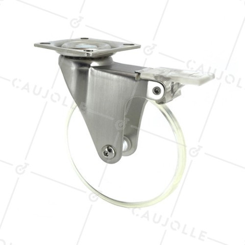 RUEDA DE DISEÑO TRANSPARENTE CON EFECTO LUPA 100 MM DE DIÁMETRO CARGA 50 KG - LOOP100PAF • Caujolle