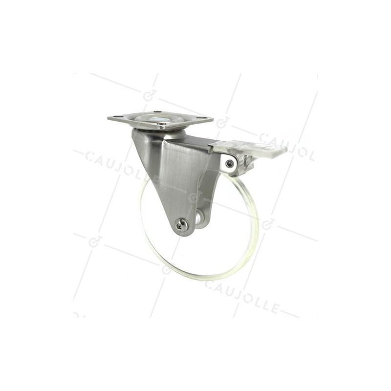 RUEDA DE DISEÑO TRANSPARENTE CON EFECTO LUPA 100 MM DE DIÁMETRO CARGA 50 KG - LOOP100PAF