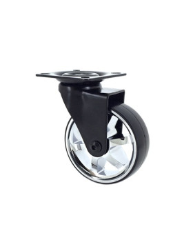 RUEDA DE DISEÑO LLANTA CROMADA CON UN DIÁMETRO DE 75 MM CARGA 45 KG BLACKCHROM75P