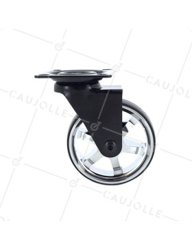 RUEDA DE DISEÑO LLANTA CROMADA CON UN DIÁMETRO DE 75 MM CARGA 45 KG BLACKCHROM75P