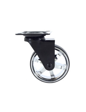 RUEDA DE DISEÑO LLANTA CROMADA CON UN DIÁMETRO DE 75 MM CARGA 45 KG BLACKCHROM75P