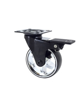 RUEDA DE DISEÑO LLANTA CROMADA CON UN DIÁMETRO DE 75 MM CARGA 45 KG BLACKCHROM75PAF