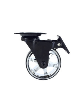 RUEDA DE DISEÑO LLANTA CROMADA CON UN DIÁMETRO DE 75 MM CARGA 45 KG BLACKCHROM75PAF