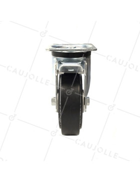 RUEDA GIRATORIA DE CAUCHO FLEXIBLE CON FRENO Y UN DIÁMETRO DE 160 MM CARGA 300 KG - S76AS 160AF