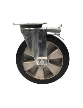 RUEDA GIRATORIA DE CAUCHO FLEXIBLE CON FRENO Y UN DIÁMETRO DE 250 MM CARGA 500 KG - S76AS 250AF