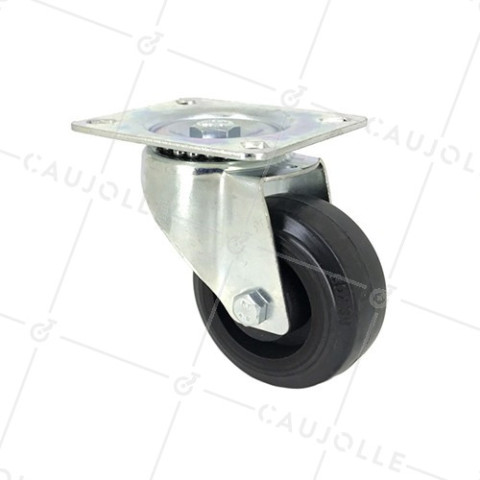 RUEDA ELÁSTICA RESISTENTE AL CALOR CON 80 MM DE DIÁMETRO CARGA 80 KG • Caujolle