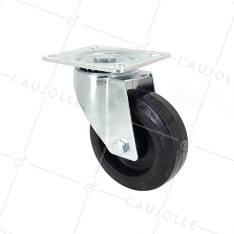 RUEDA ELÁSTICA RESISTENTE AL CALOR CON 100 MM DE DIÁMETRO CARGA 80 KG • Caujolle