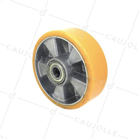 RUEDA INDUSTRIAL DE POLIURETANO, DIÁMETRO DE 160 MM, CAPACIDAD DE CARGA DE 600 KG Y EJE DE 20 MM - S2013 160 • Caujolle