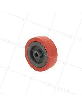RUEDA DE MANIPULACIÓN DE PVC ROJA, DIÁMETRO DE 65 MM, CARGA DE 40 KG, EJE DE 8 MM - S2300E • Caujolle